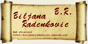 Biljana Radenković vizit kartica